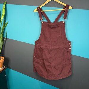 Ever New Burgundy Overall Dress with Straps